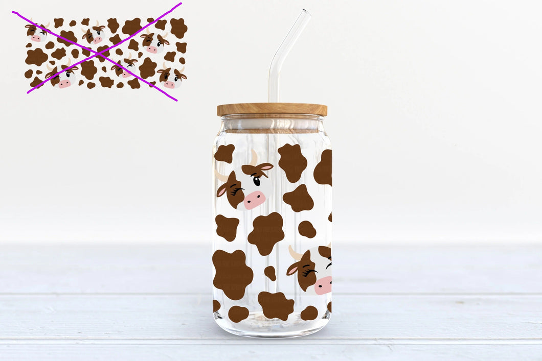 CHOCOLATE COW UV DTF CUP WRAP (TRANSFER) | Nita's Sublimation Blanks™