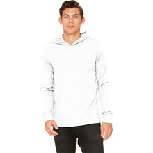 Load image into Gallery viewer, Men&#39;s Long Sleeve Hooded T-shirt (White) 100% Polyester
